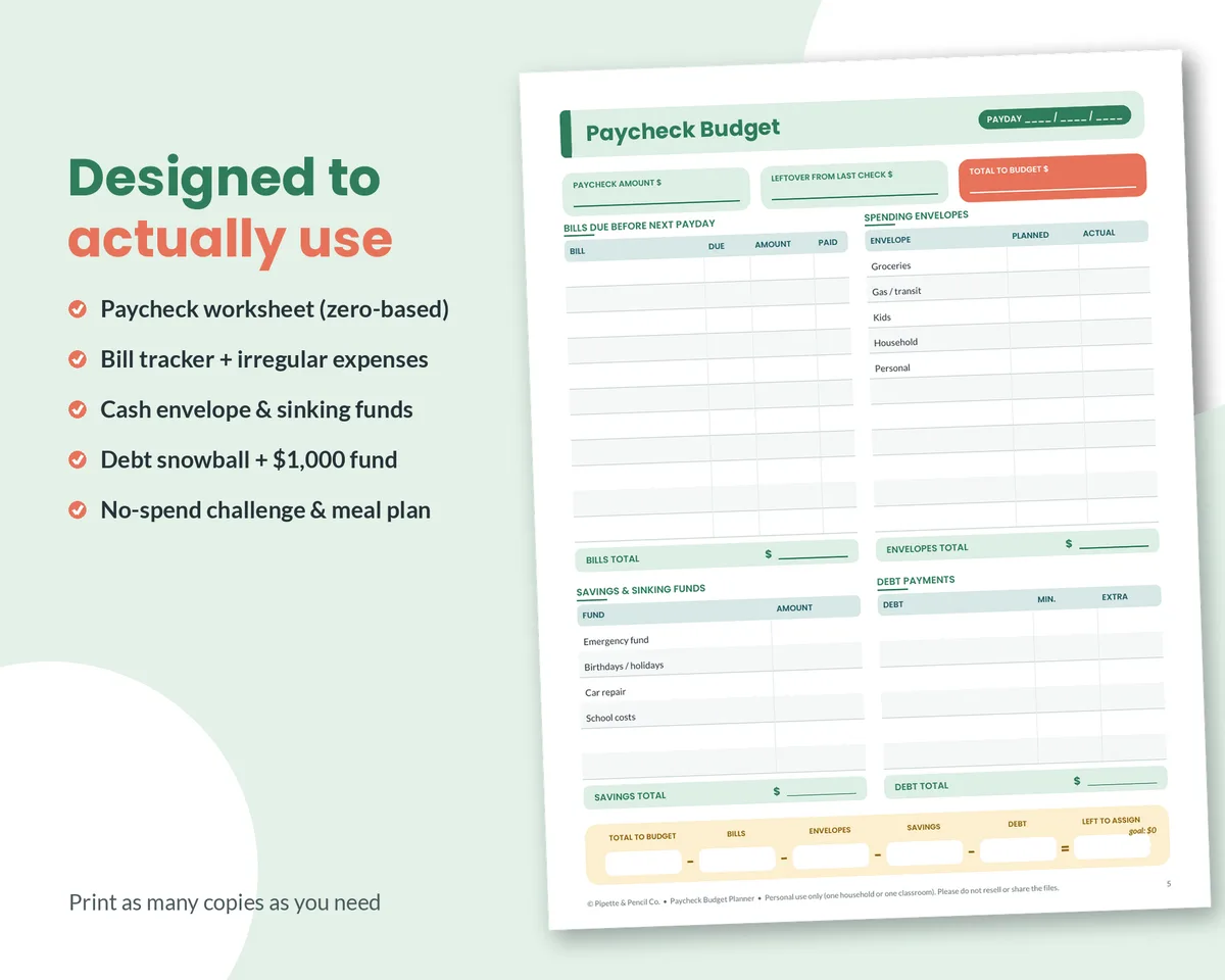 Paycheck Budget Planner – image 3